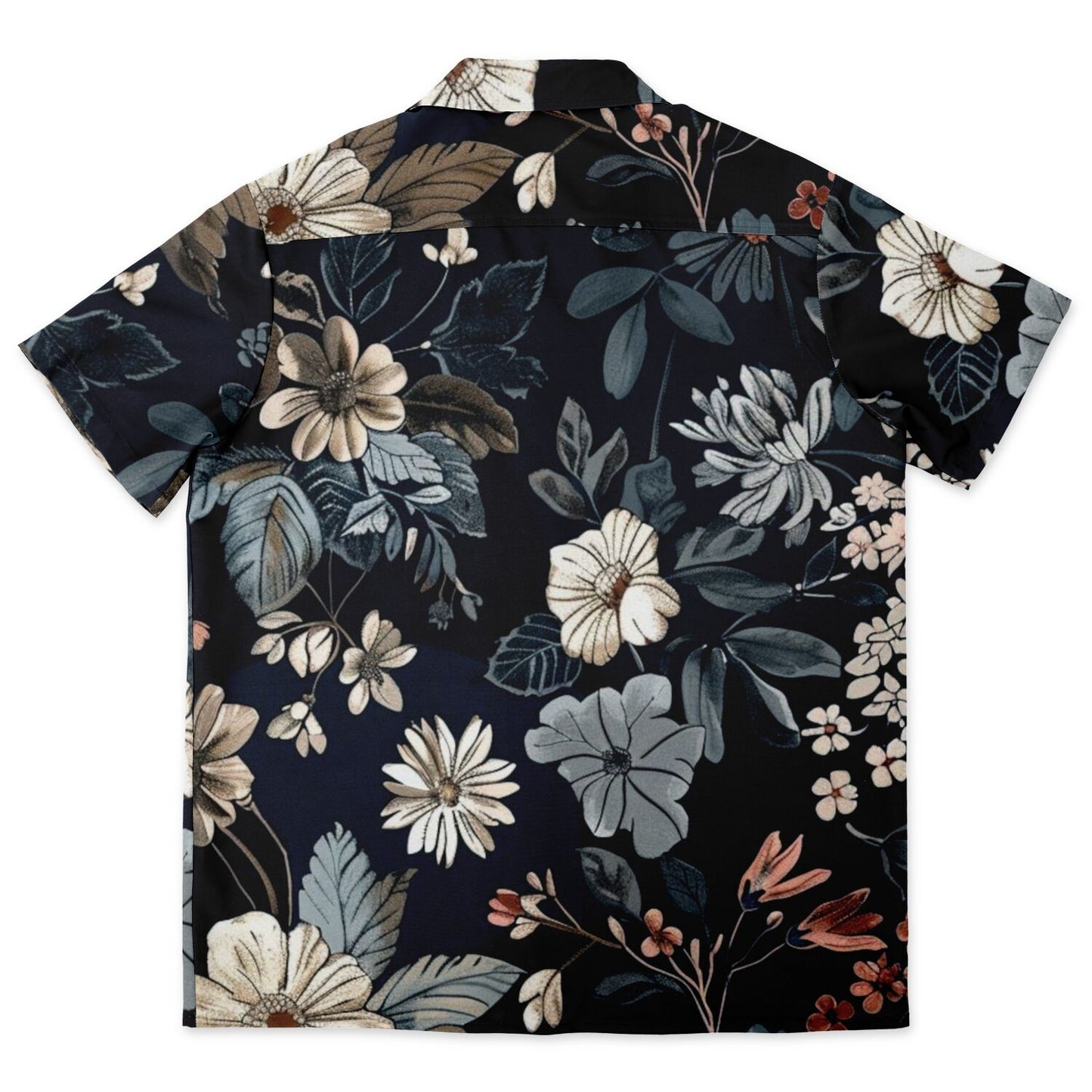 Floral Navy Spread Collar Short Sleeve Shirt