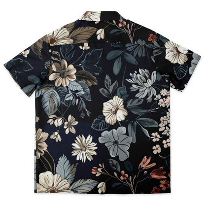 Floral Navy Spread Collar Short Sleeve Shirt
