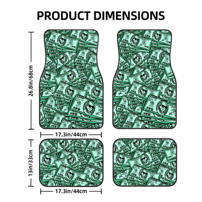 Dollar Bills Illustration Automotive Floor Mats