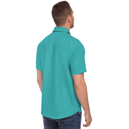 Seamless Minimalist Pattern Short Sleeve Button Down Shirt - AOP