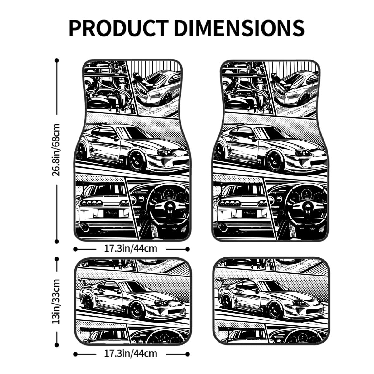 MK4 Supra Illustration Automotive Floor Mats