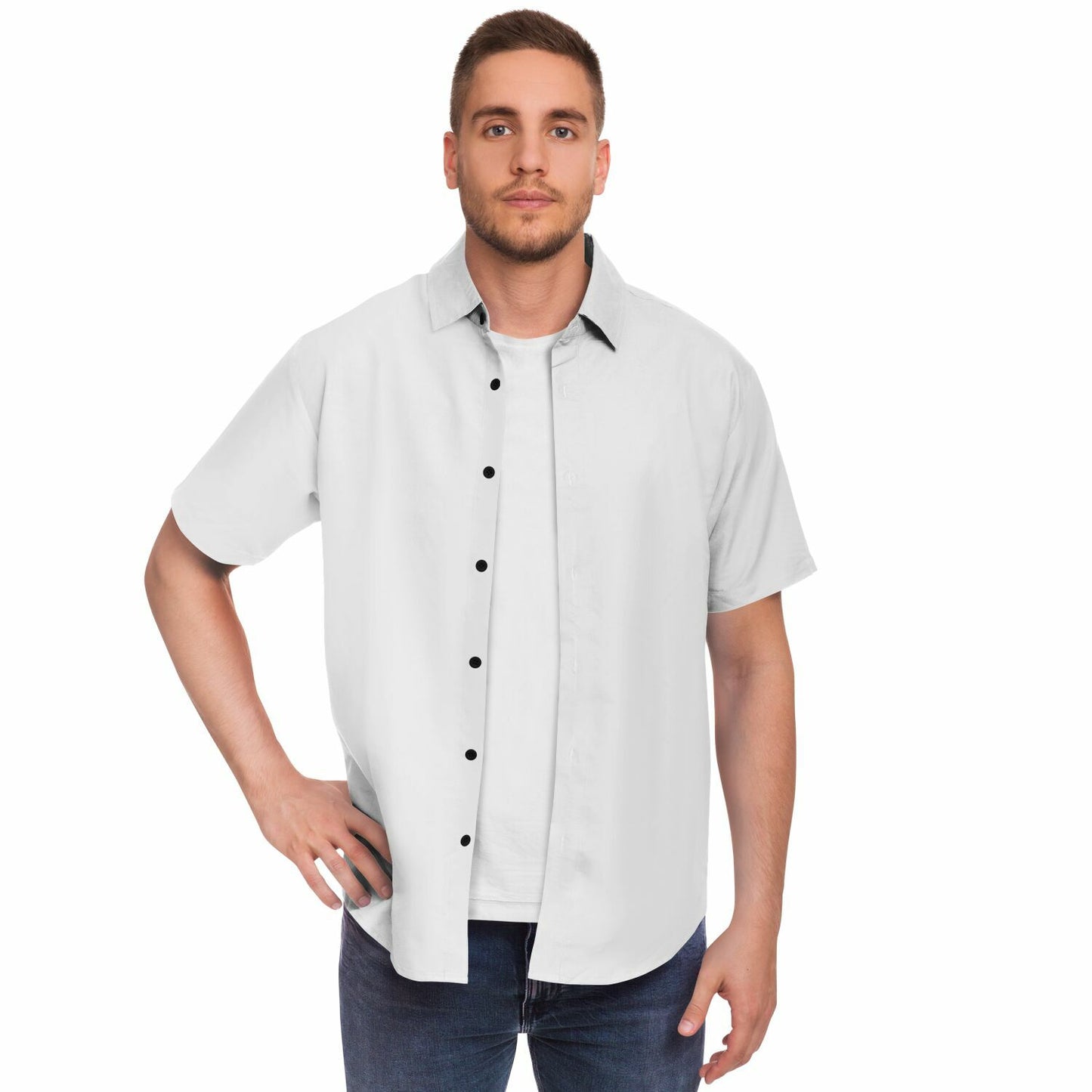 Japanese 911 Inspired Short Sleeve Button Down Shirt - AOP