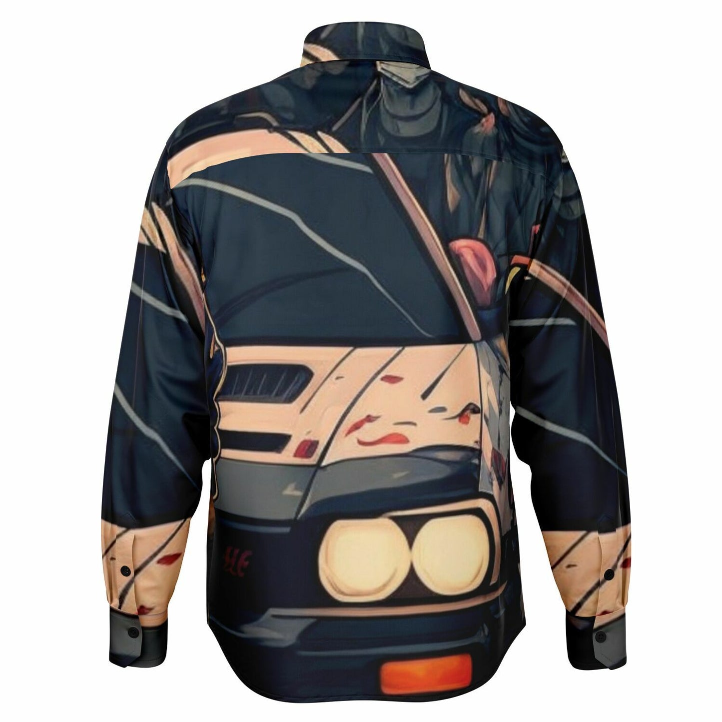 Japanese Illustration JDM Art Long Sleeve Button Down Shirt - AOP