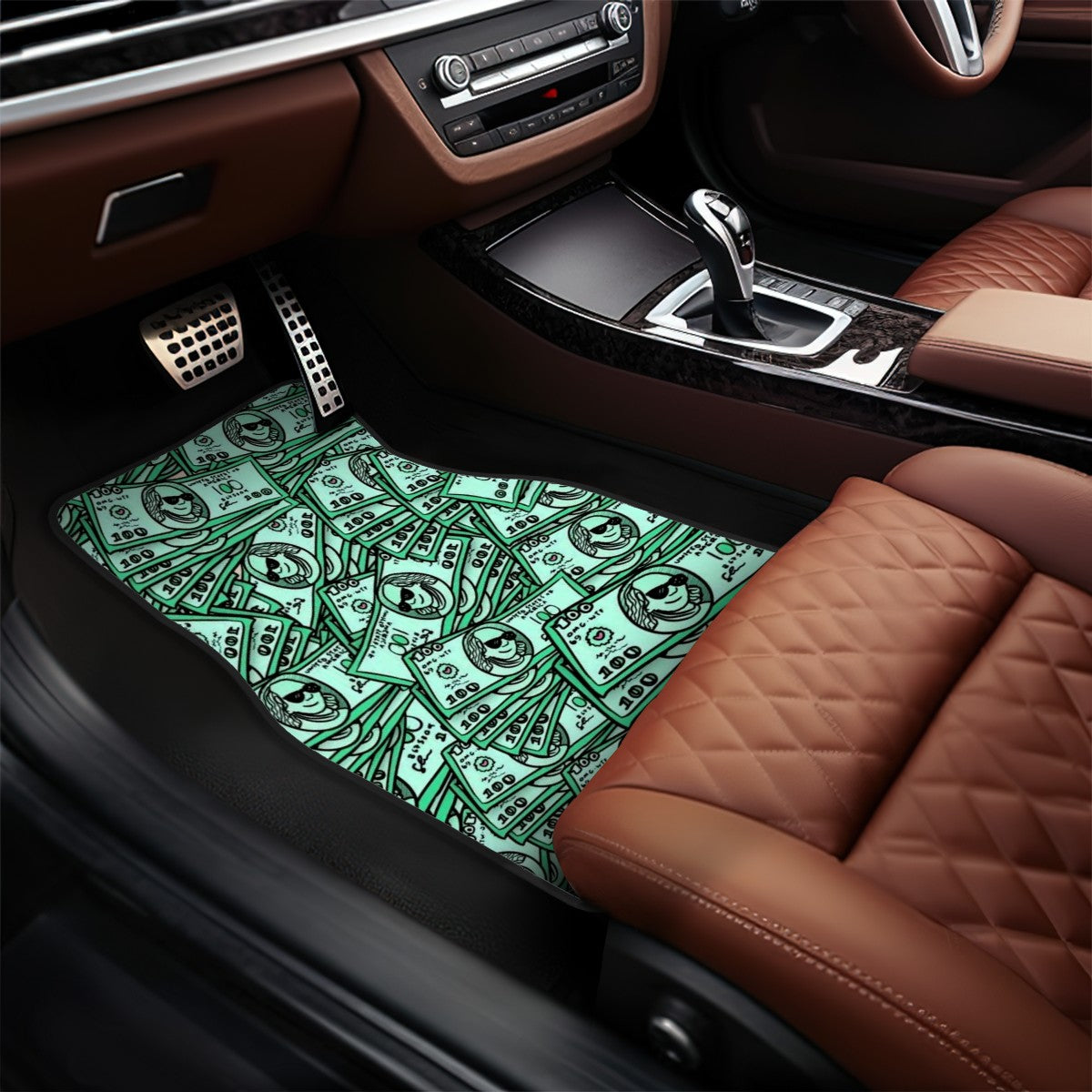 Dollar Bills Illustration Automotive Floor Mats