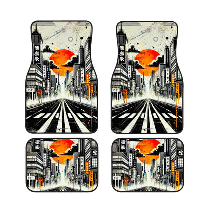 City Skyline Artwork Automotive Floor Mats – Urban Cityscape Inspired Car Interior Accessory