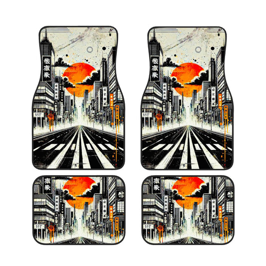 City Skyline Artwork Automotive Floor Mats – Urban Cityscape Inspired Car Interior Accessory