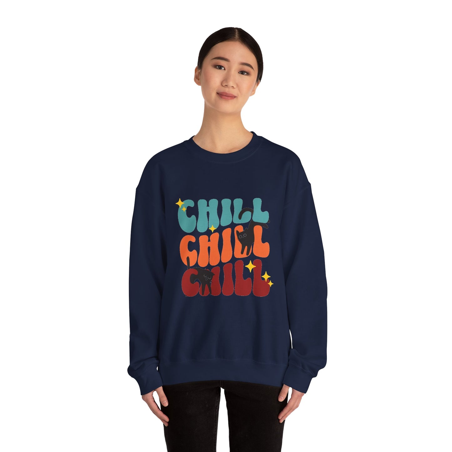 Chill Cat Unisex Heavy Blend™ Crewneck Sweatshirt