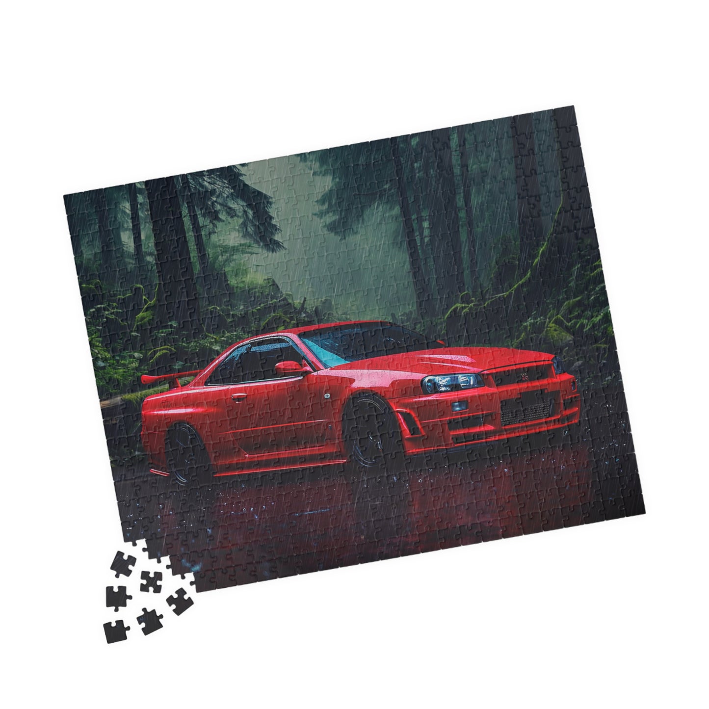 GTR R34 in the Rain Jigsaw Puzzle [110, 252, 520, or 1014 pieces]