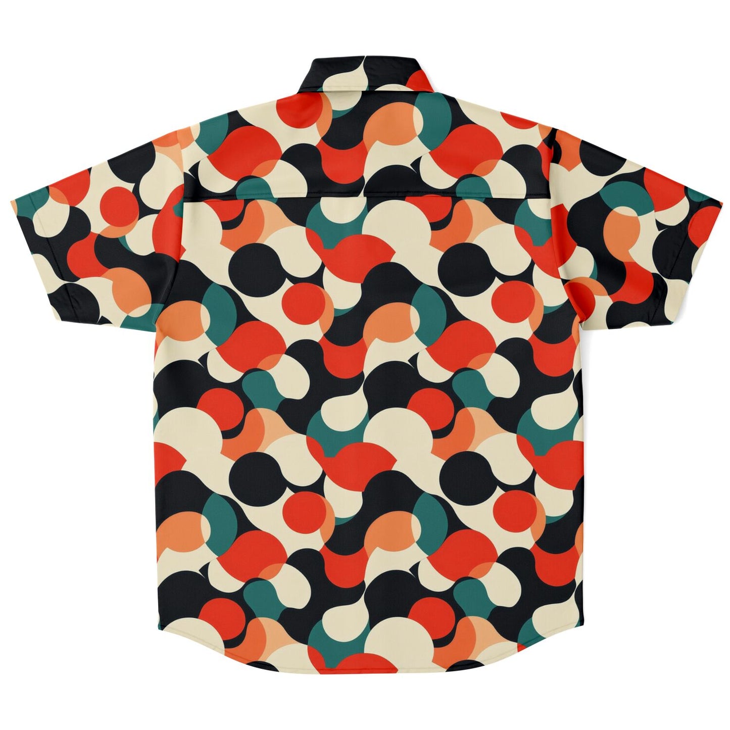 Abstract Color Pattern Short Sleeve Button Down Shirt - AOP