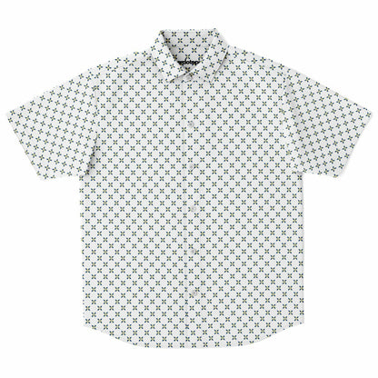 Geometric Pattern Short Sleeve Button Down Shirt - AOP