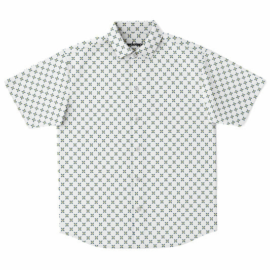 Geometric Pattern Short Sleeve Button Down Shirt - AOP