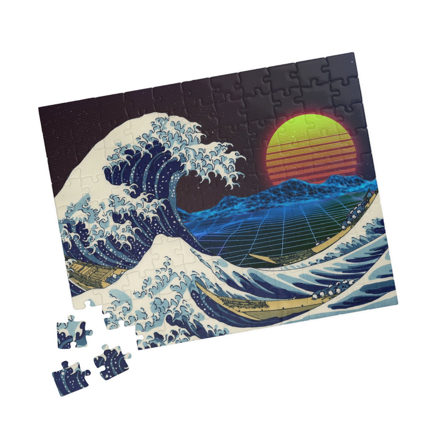 Retrowave Jigsaw Puzzle [110, 252, 520, or 1014 pieces]