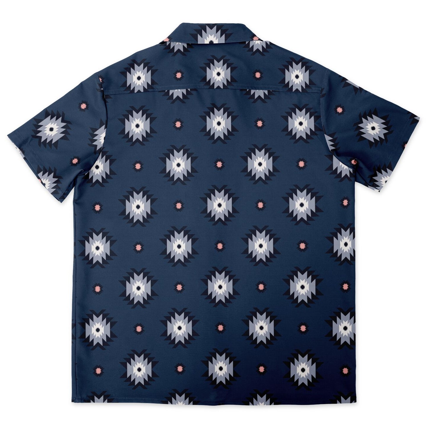 Aztec Pattern Spread Collar Short Sleeve Shirt