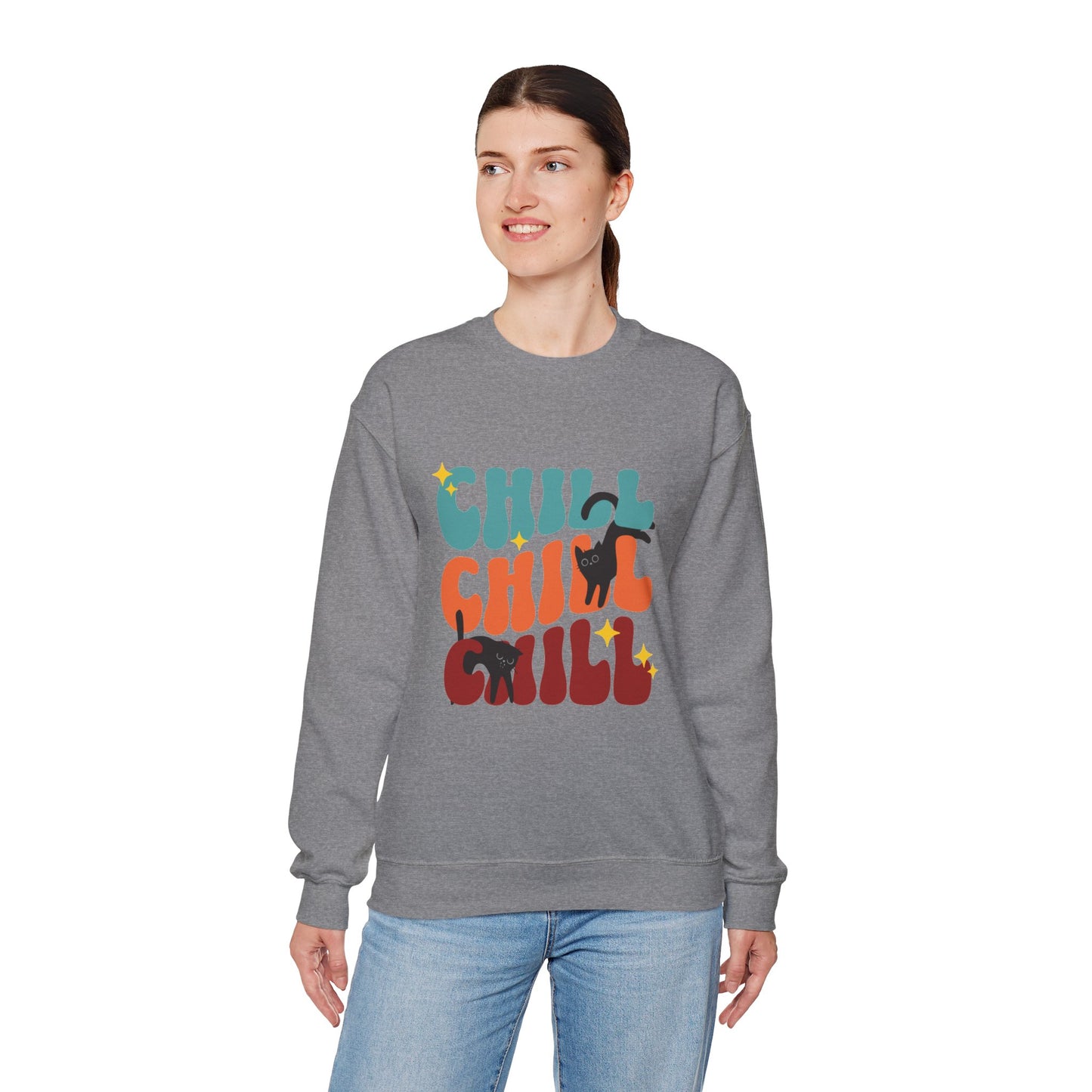 Chill Cat Unisex Heavy Blend™ Crewneck Sweatshirt