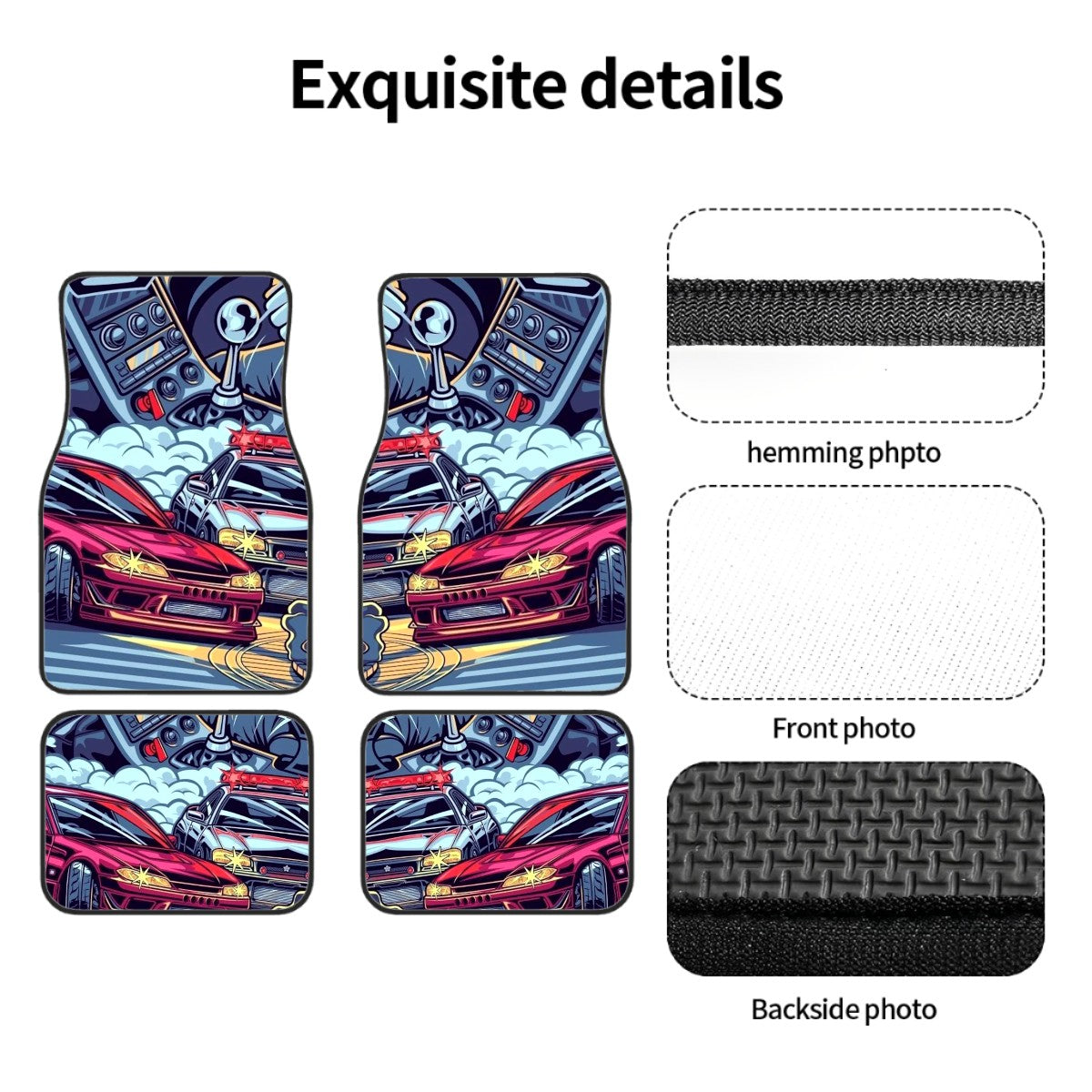 JDM Drift Illustration Automotive Floor Mats