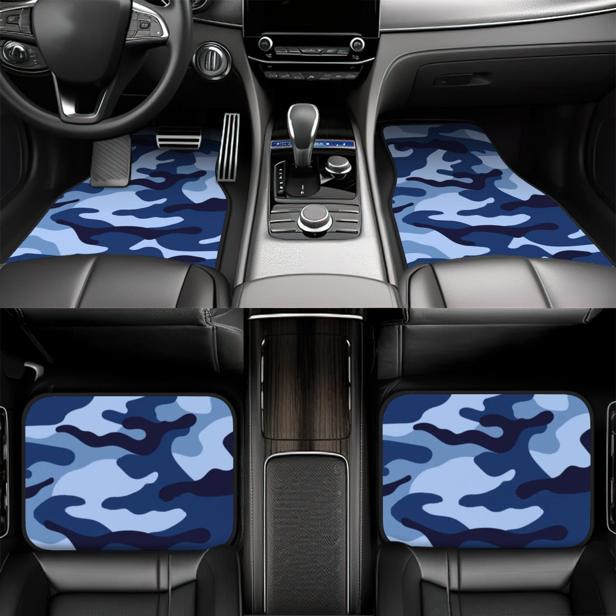 Blue Camo Automotive Floor Mats
