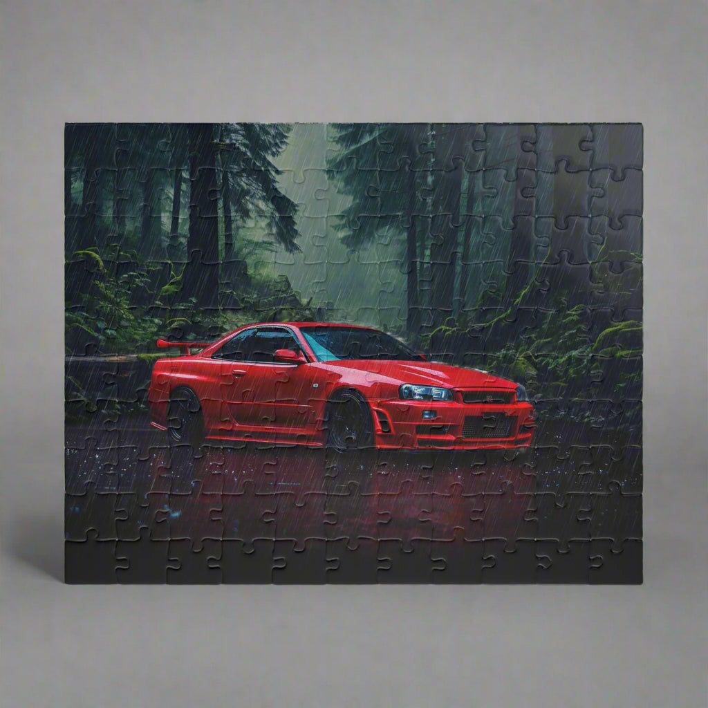 GTR R34 in the Rain Jigsaw Puzzle [110, 252, 520, or 1014 pieces]