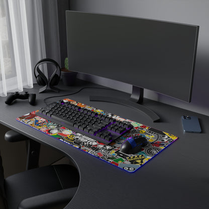 Sticker Bomb RGB LED Gaming Mouse Pad