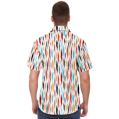 Colored Seamless Pattern Short Sleeve Button Down Shirt - AOP