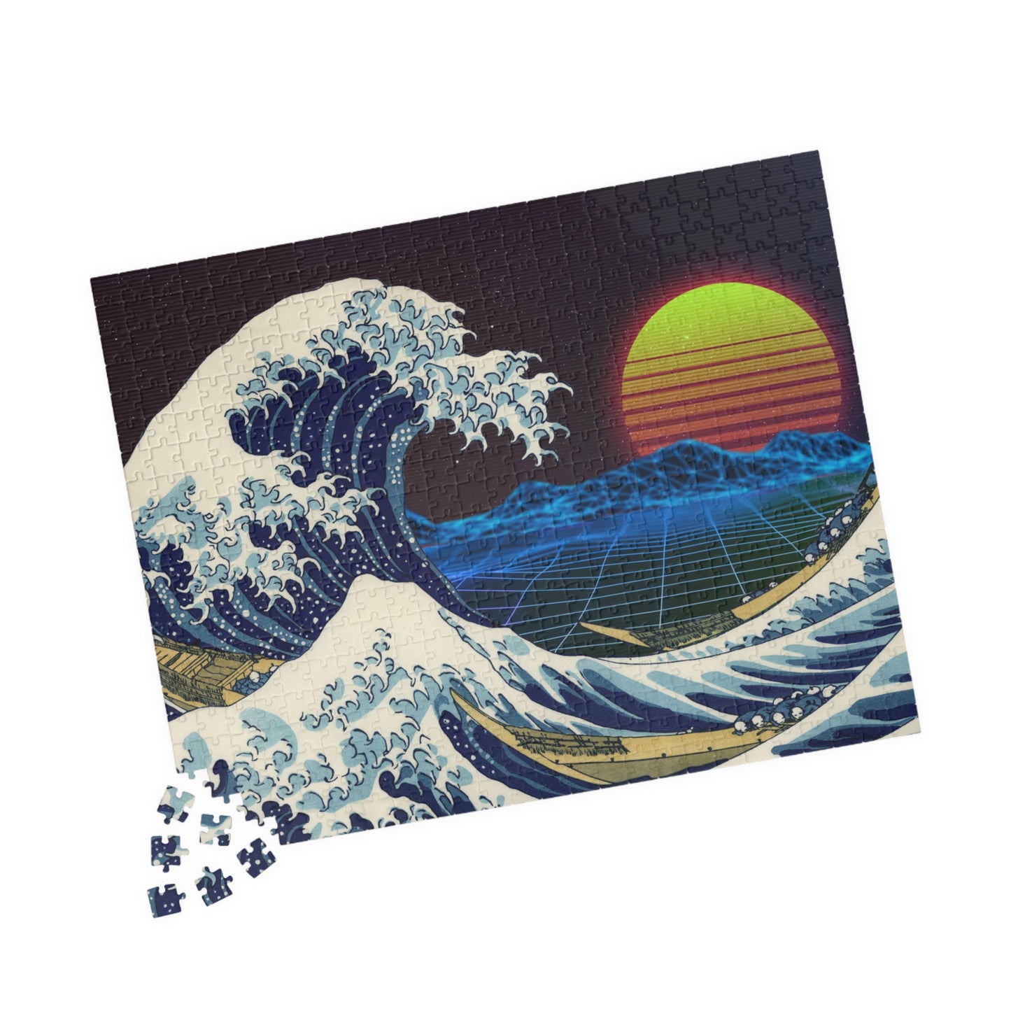 Retrowave Jigsaw Puzzle [110, 252, 520, or 1014 pieces]