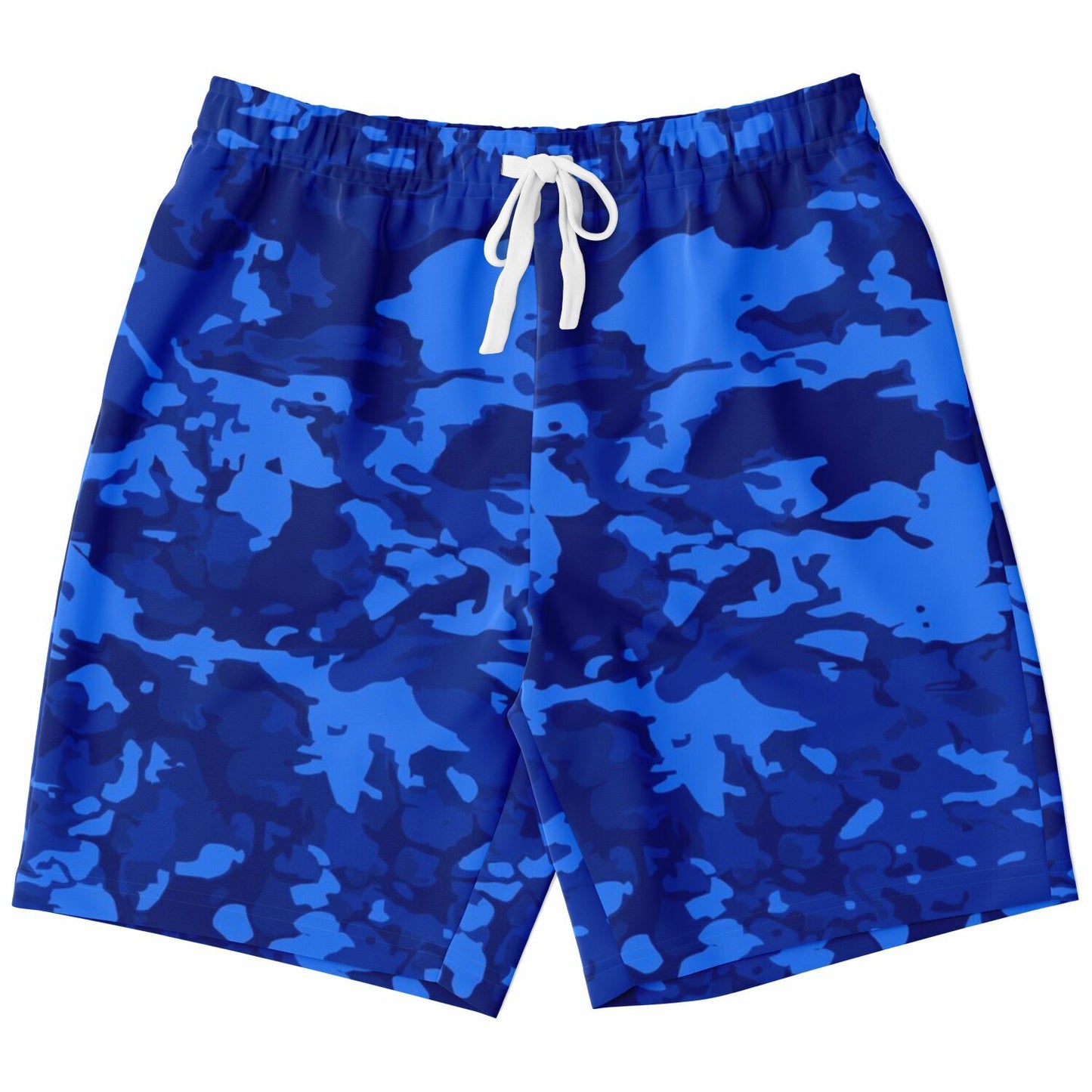 Blue Camo Pattern Long Shorts