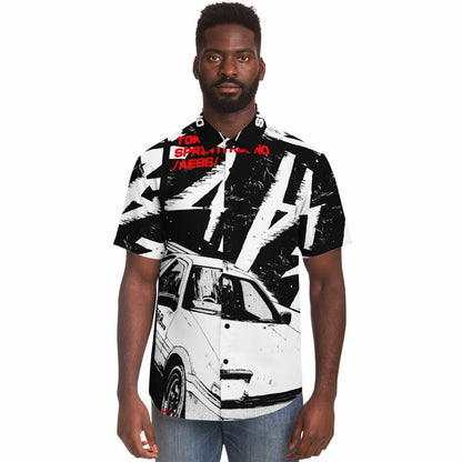 Initial D Trueno Art Short Sleeve Button Down Shirt - AOP