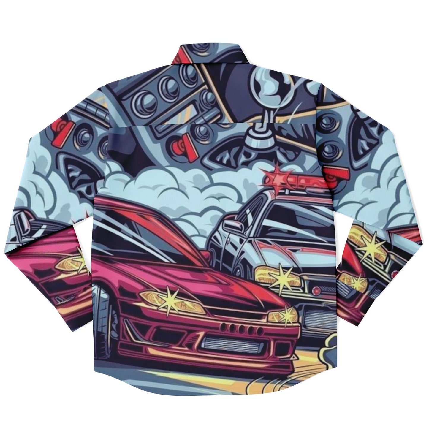 Silvia Illustration Long Sleeve Button Down Shirt - AOP