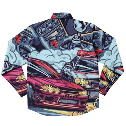 Silvia Illustration Long Sleeve Button Down Shirt - AOP