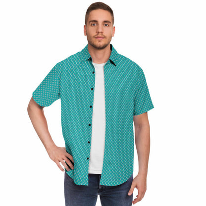 Seamless Minimalist Pattern Short Sleeve Button Down Shirt - AOP
