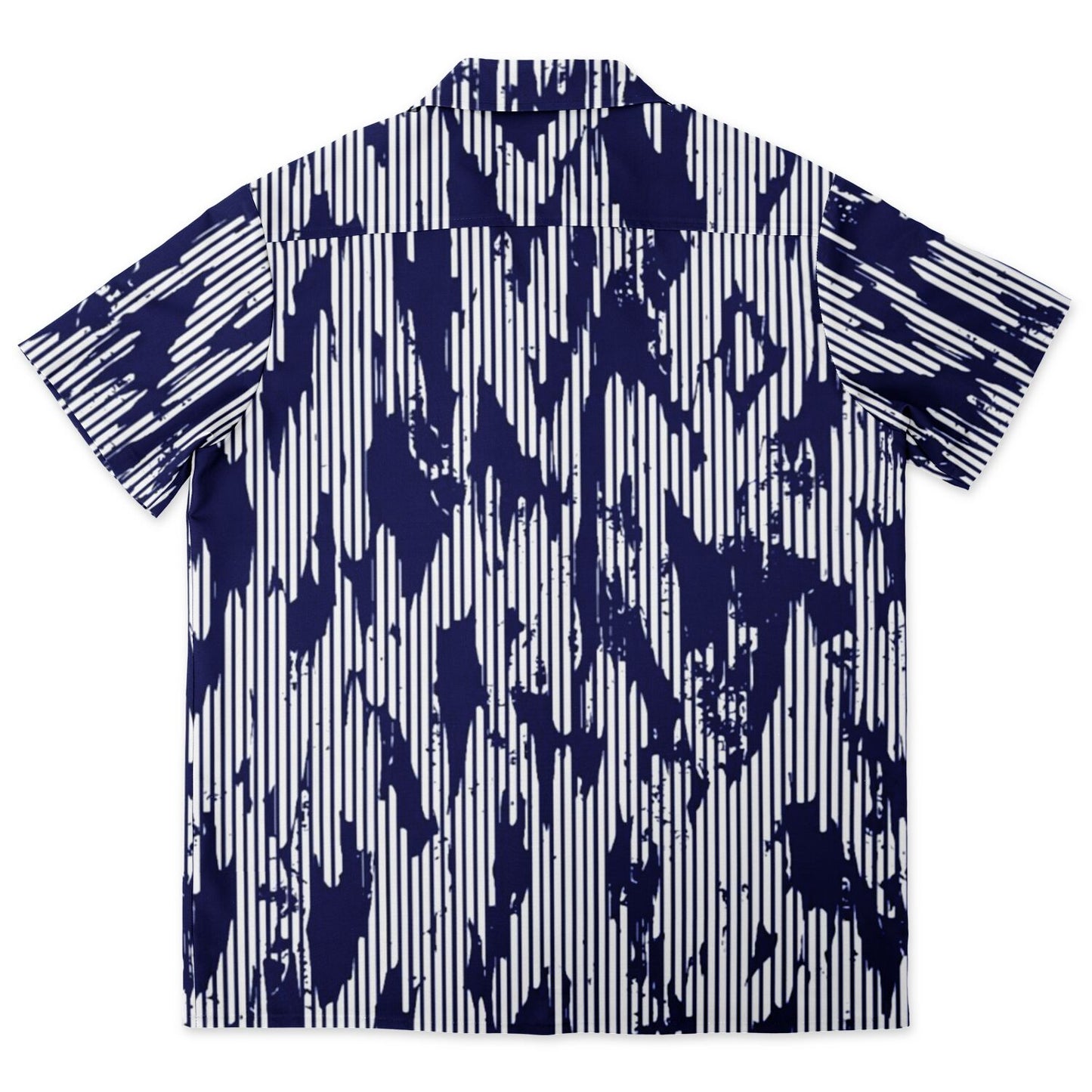 Blue Abstract Spread Collar Short Sleeve Shirt