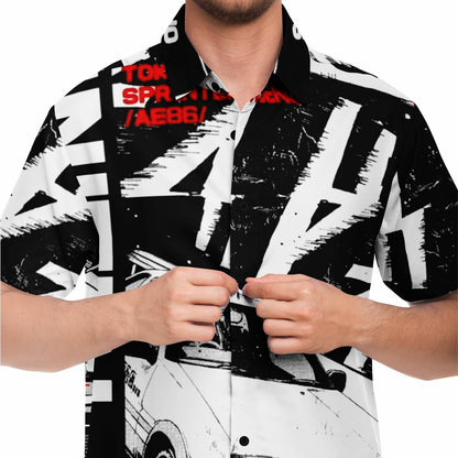 Initial D Trueno Art Short Sleeve Button Down Shirt - AOP