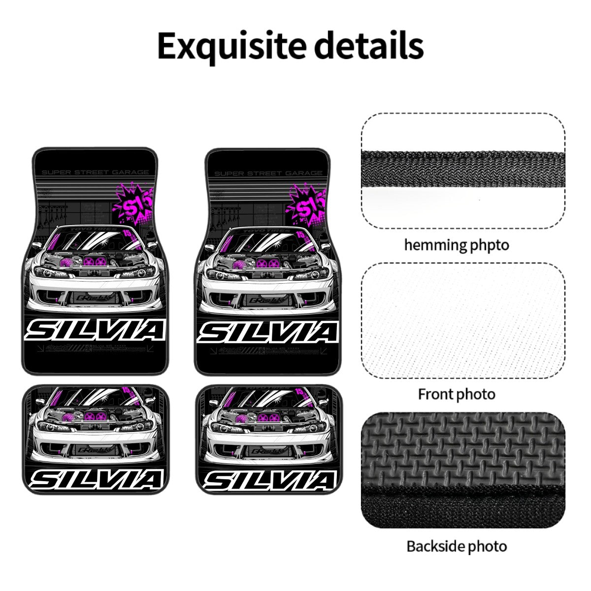 Silvia Illustration Automotive Floor Mats