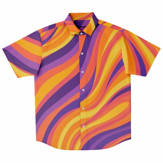 Rick Aim Color Pattern Short Sleeve Button Down Shirt - AOP