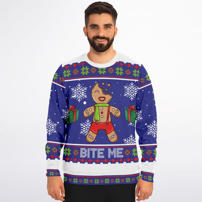 Bite Me Cheeky Christmas Holiday Sweatshirt