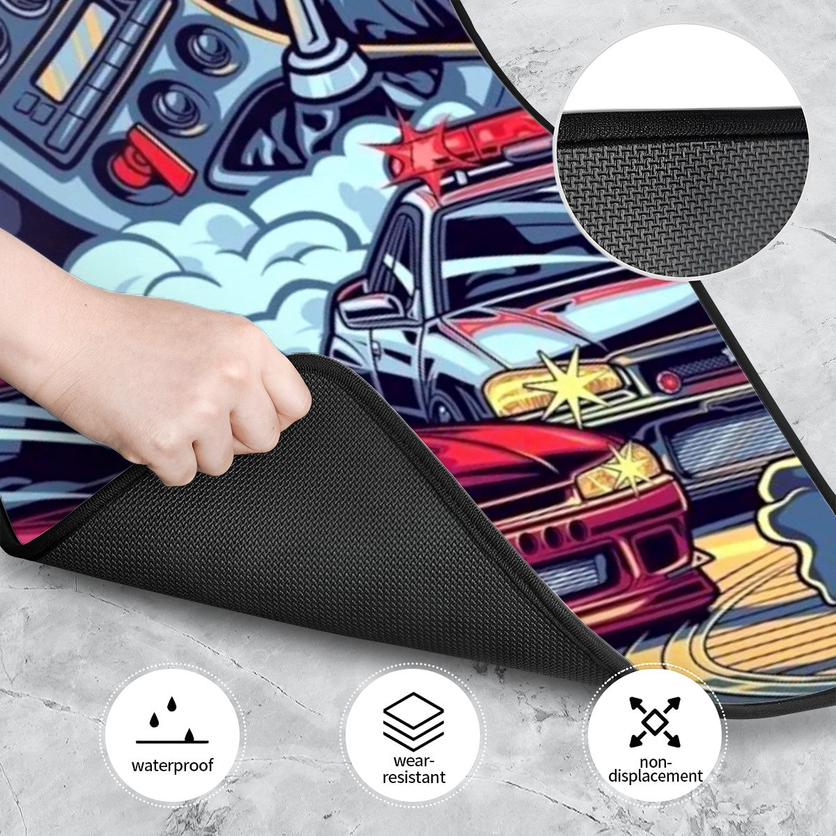 JDM Drift Illustration Automotive Floor Mats