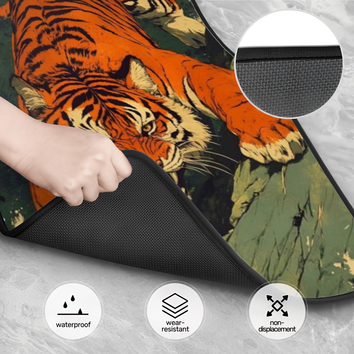 Tiger Illustration Automotive Floor Mats