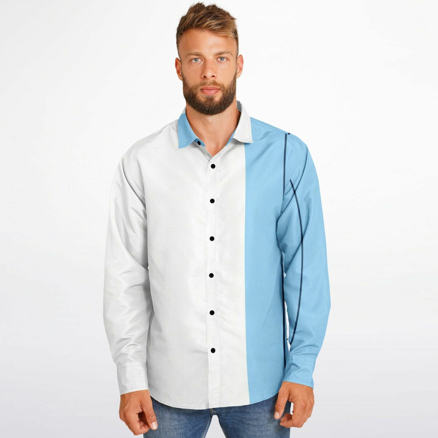 Turbo S Illustration Art Long Sleeve Button Down Shirt - AOP