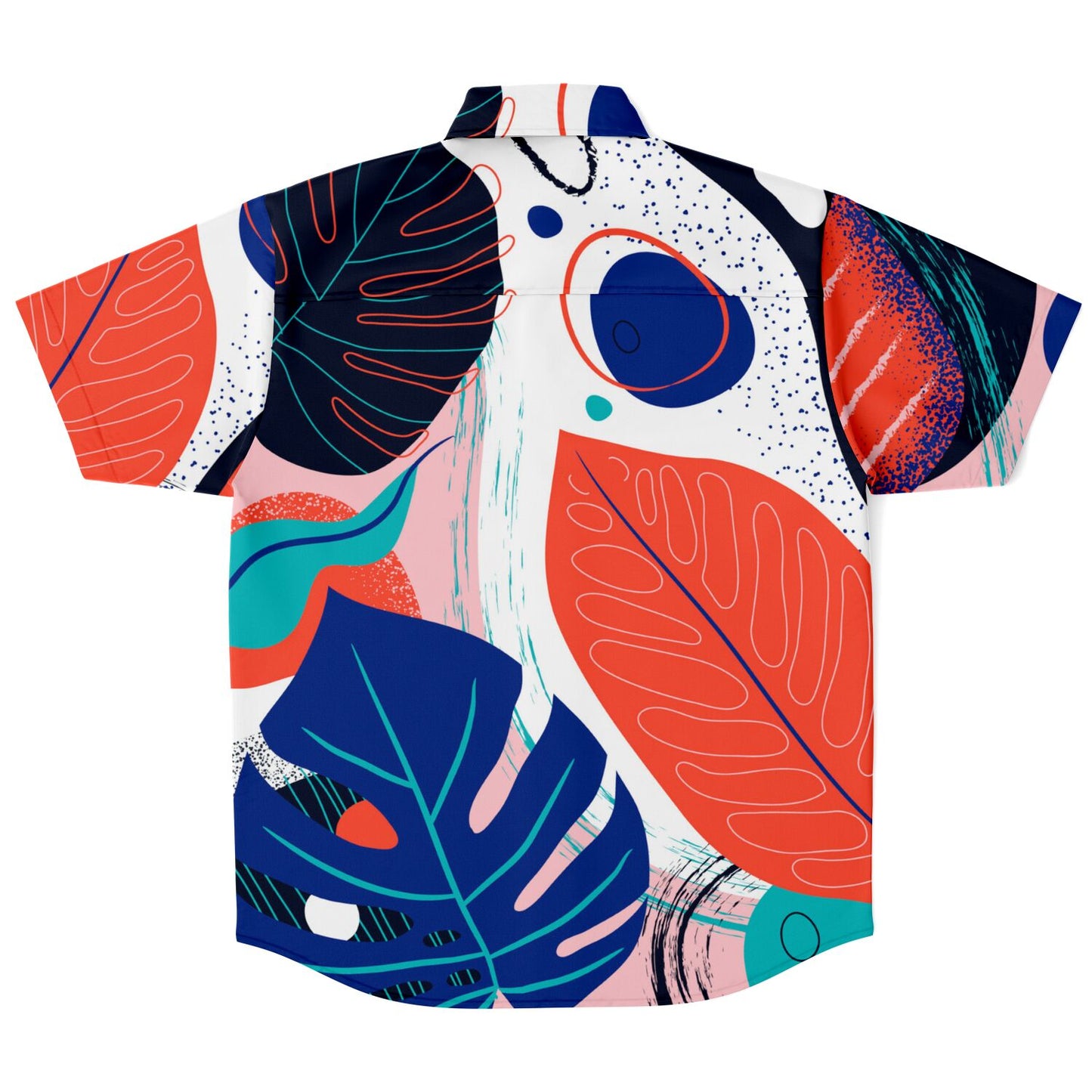 Abstract Leaves Painting Short Sleeve Button Down Shirt - AOP