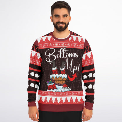 Bottoms Up Santa Funny Sweatshirt