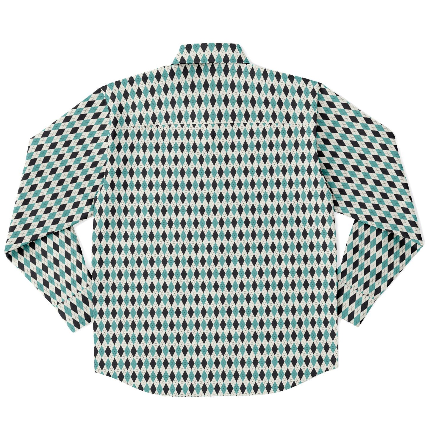 Tile Pattern Long Sleeve Button Down Shirt - AOP
