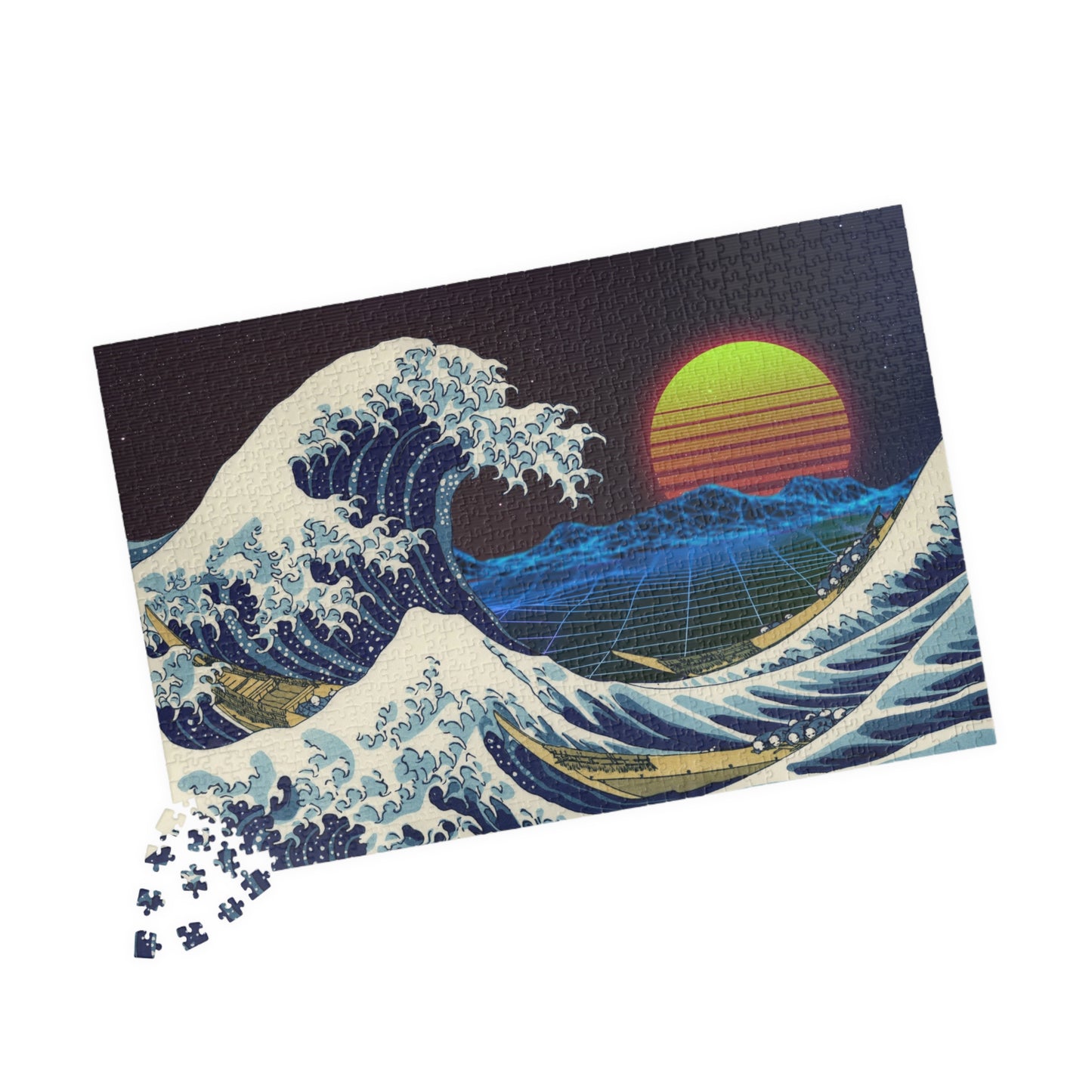 Retrowave Jigsaw Puzzle [110, 252, 520, or 1014 pieces]