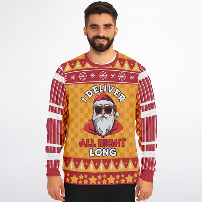 I Deliver All Night Long Cheeky Holiday Sweatshirt