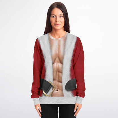 Fit Caucasian Santa Print Christmas Sweatshirt