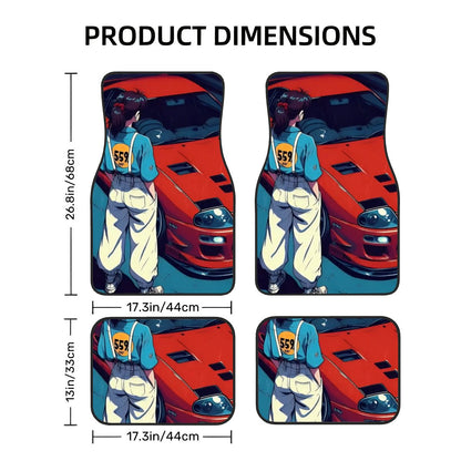 Supra Girl Illustration Automotive Floor Mats