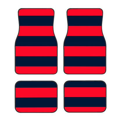 Red & Navy Stripes Automotive Floor Mats