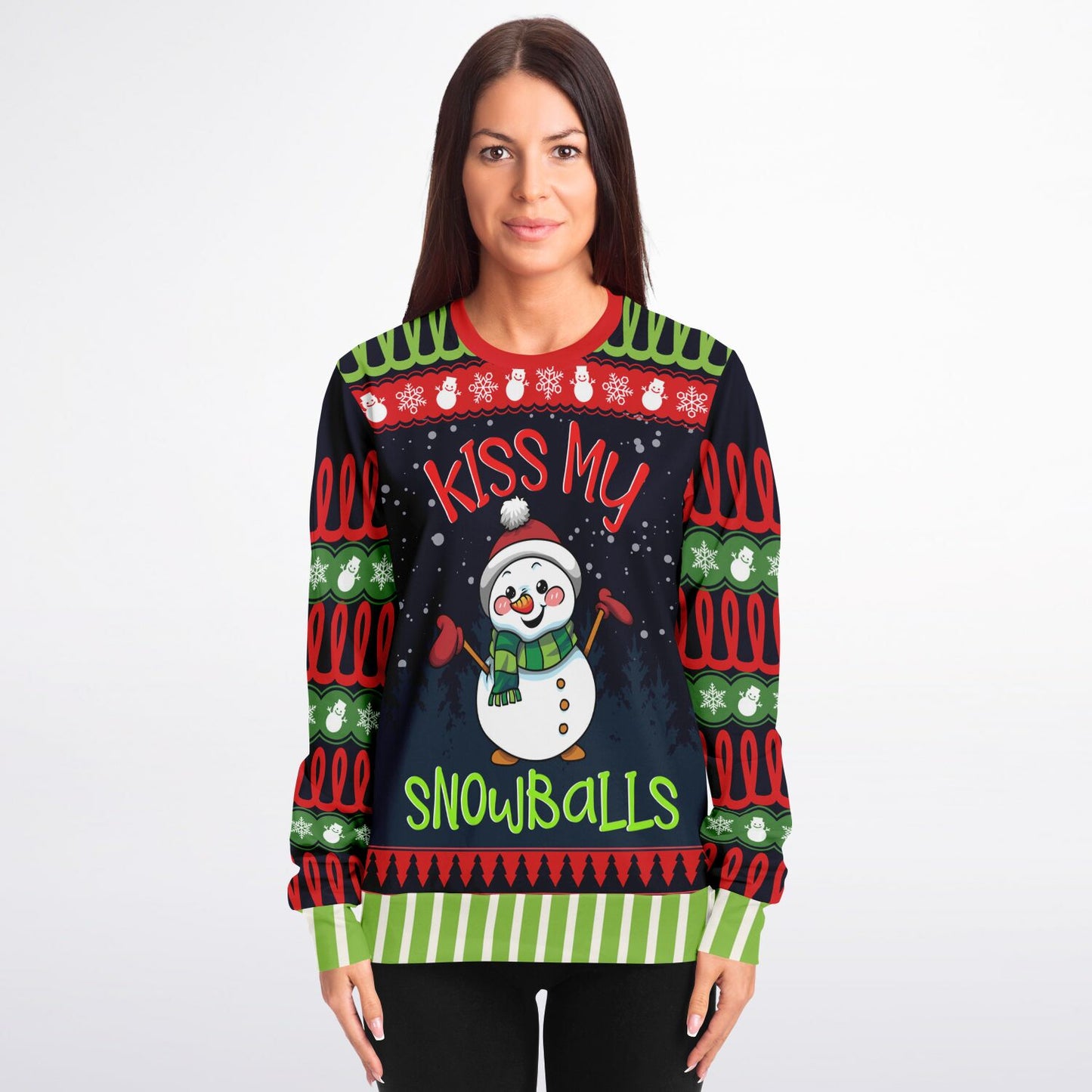 Kiss My Snowballs Snowman Funny Sweatshirt