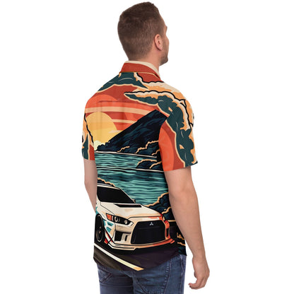 Evo X Illustration Short Sleeve Button Down Shirt - AOP
