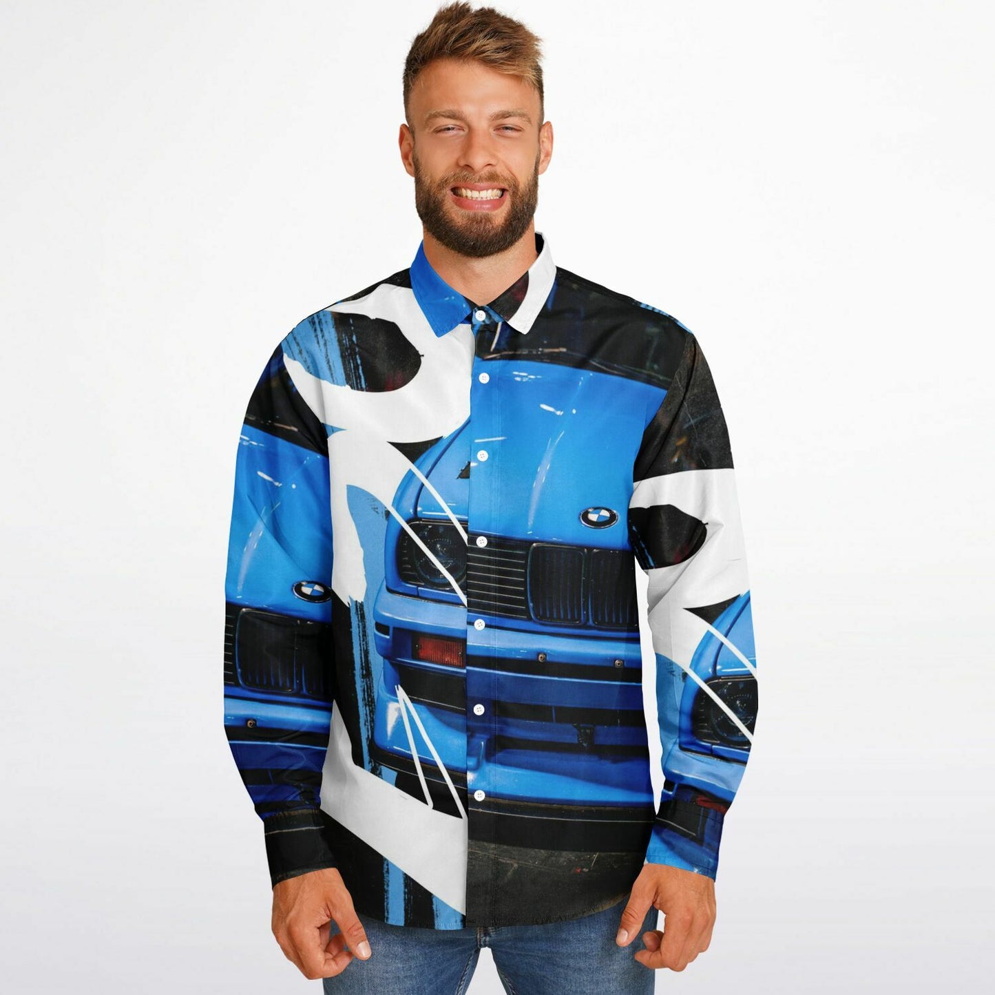 BMW E30 M3 Long Sleeve Button Down Shirt - AOP