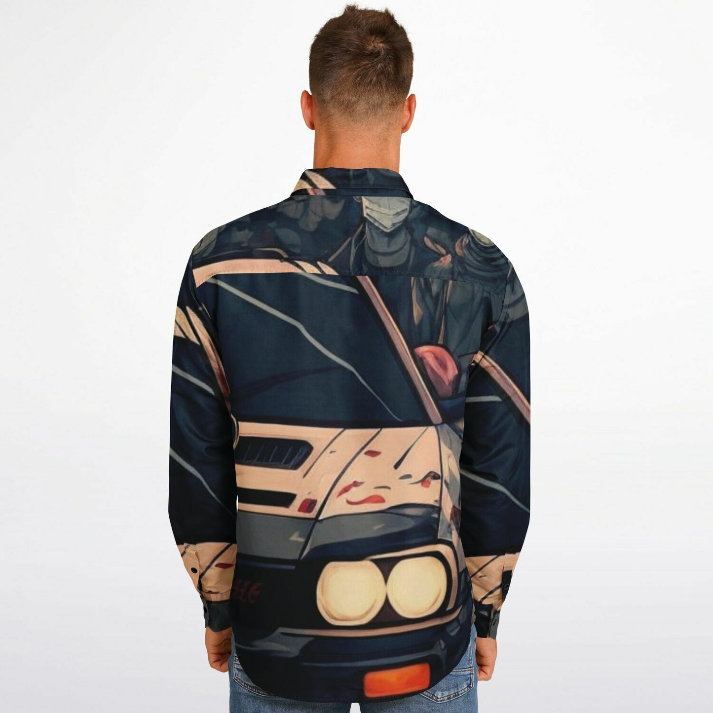 Japanese Illustration JDM Art Long Sleeve Button Down Shirt - AOP