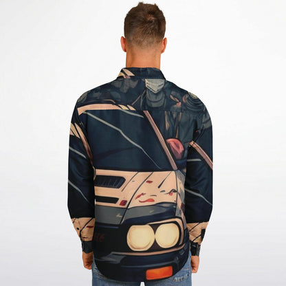 Japanese Illustration JDM Art Long Sleeve Button Down Shirt - AOP